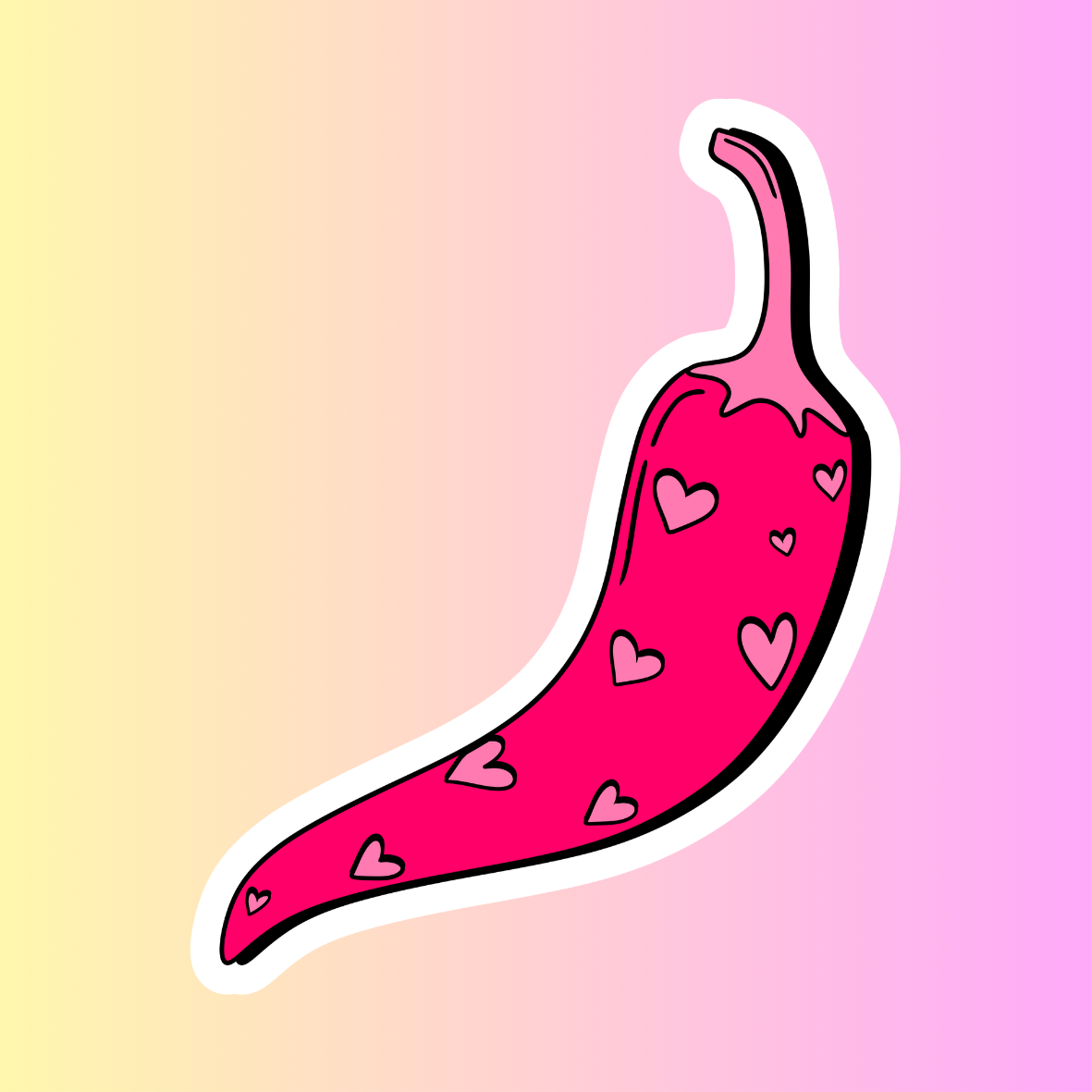 Heart Chilli Pepper – Die Cut Sticker