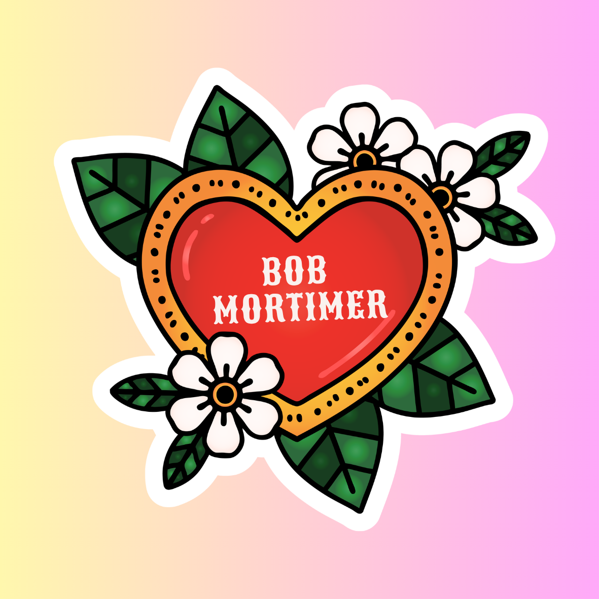 Bob Mortimer Heart – Die Cut Sticker