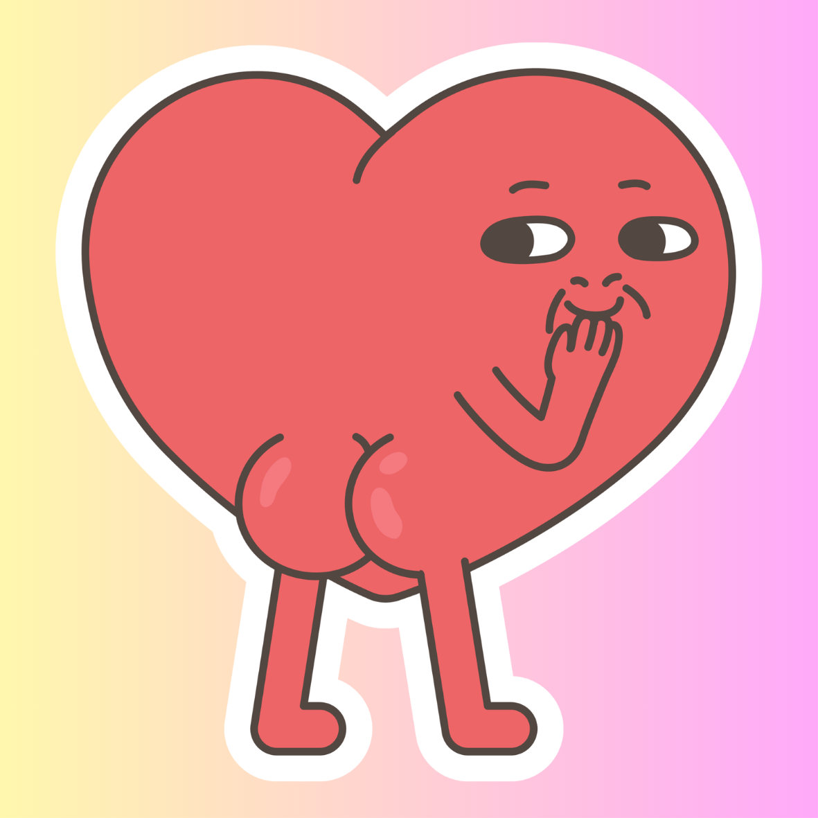 Cheeky Heart – Die Cut Sticker