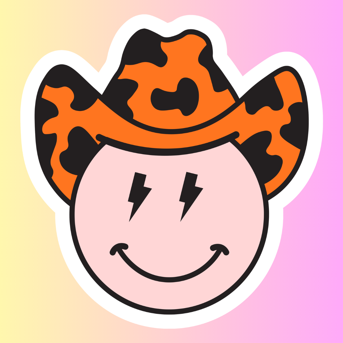 Cowboy Smiley – Die Cut Sticker