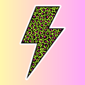 Leopard Print Bolt Green – Die Cut Sticker