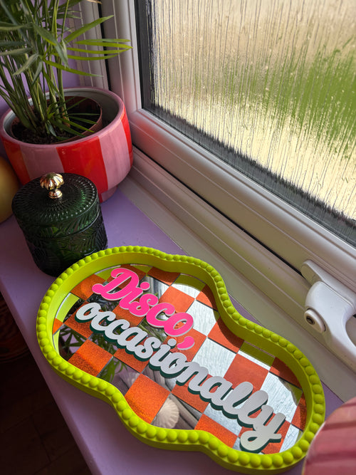 'Disco Occasionally' Decorative Mirror Trinket Tray
