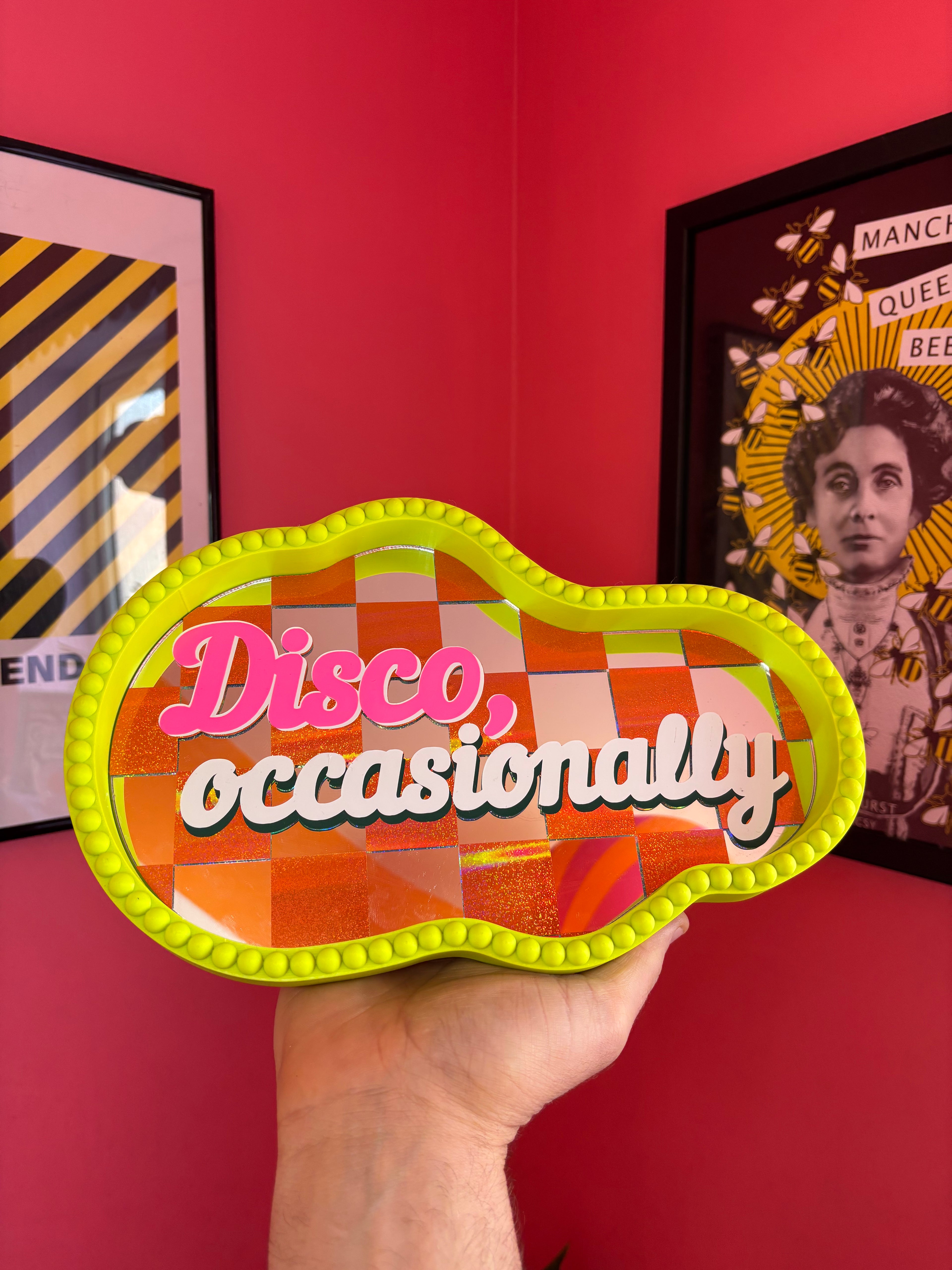 'Disco Occasionally' Decorative Mirror Trinket Tray