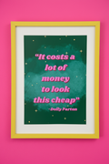 It Costs a Lot of Money to Look This Cheap - Neon Pink Wall Yellow Frame