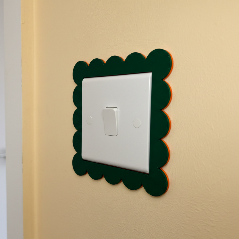 Reversible Scallop Light Switch Surround – Butter Yellow Wall