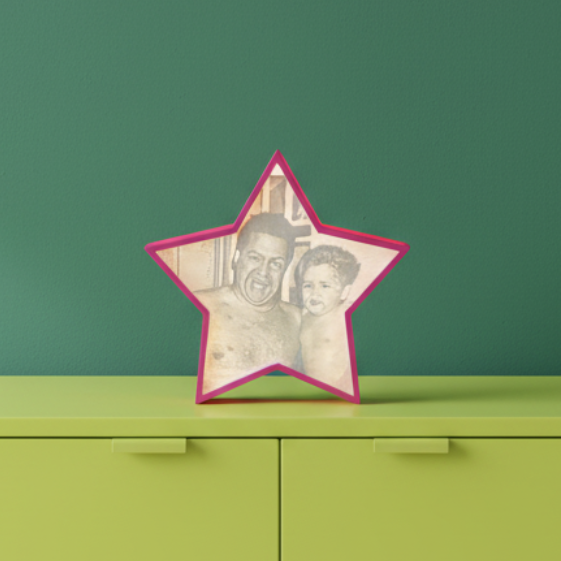 Star frame on neon cabinet