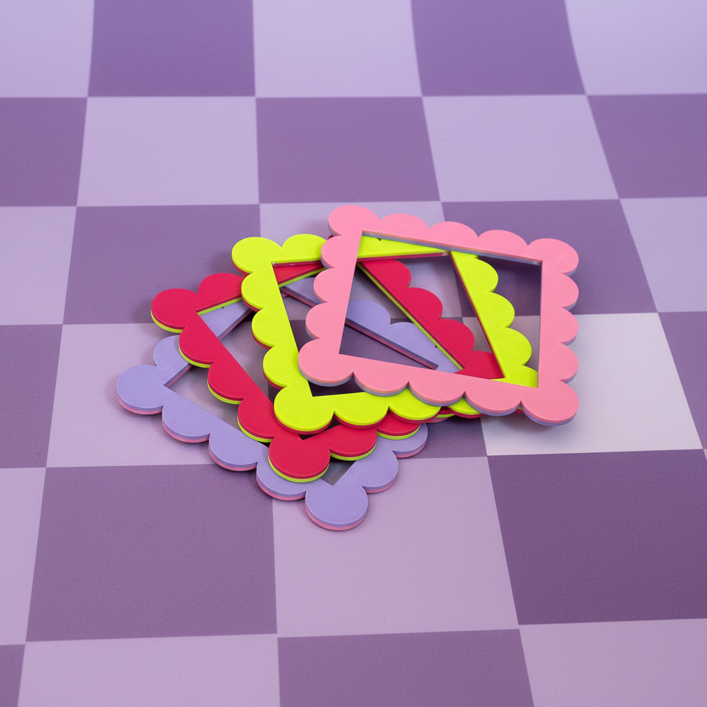 Switch surrounds on lilac checkerboard